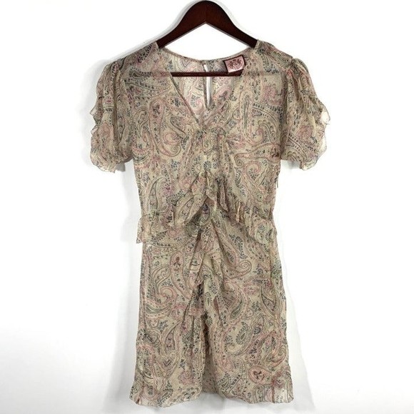 Y2k Juicy Couture Sheer Ruffle Mini Dress - Picture 3 of 12